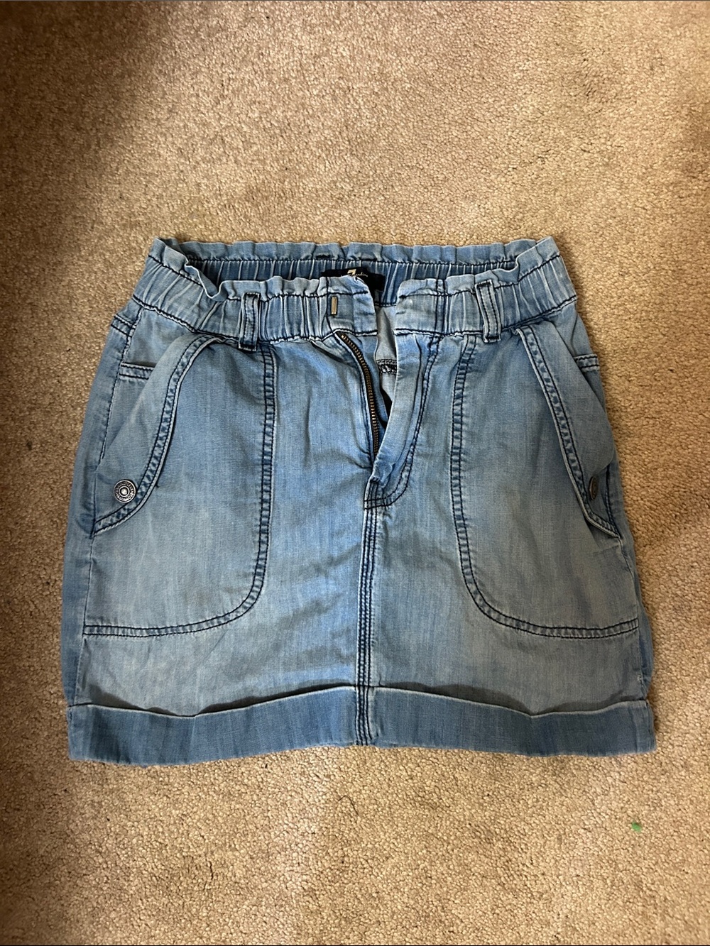 7 for all mankind 100% cotton denim mini skirt